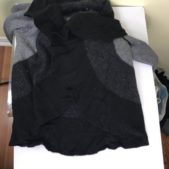 EILEEN FISHER Oval Open Circle ColorBlock Cardigan Sweater Wool Knit Jacket S - Picture 9 of 11